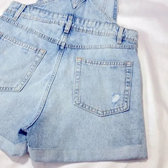 H&M Devided Denim Dungarees/Short Overalls Size 2 - Picture 9 of 11
